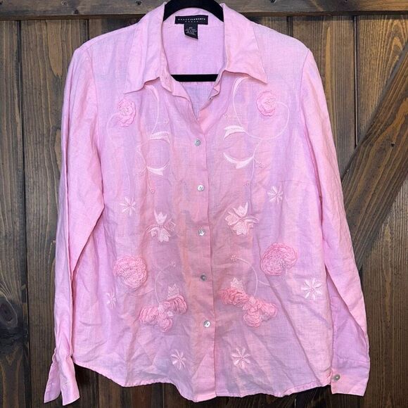 Grace Elements Linen Floral Top - Picture 1 of 3